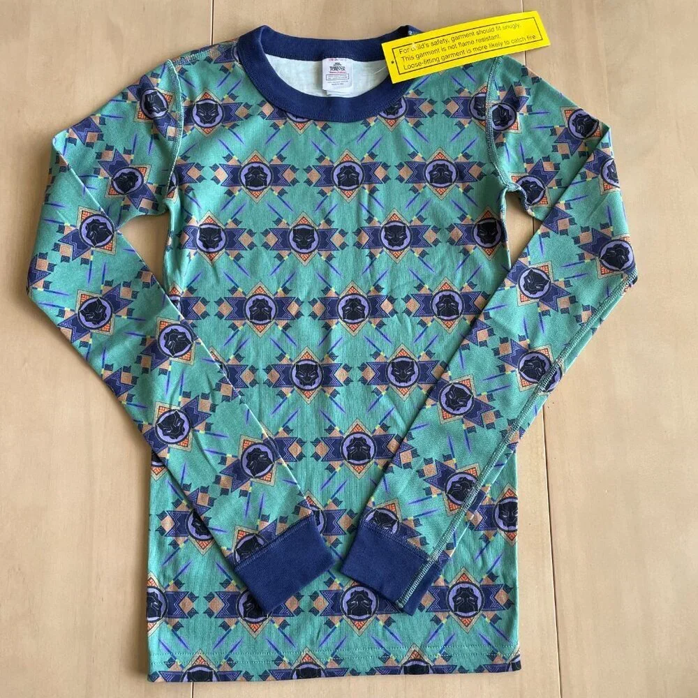 NEW Hanna Andersson Kids Unisex Marvel Black Panther Wakanda Forever PJs - Sz 12